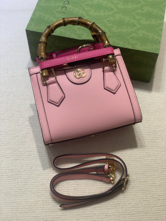 G*u*i DIANA MINI TOTE BAG Pink 20W x 16H x 10D CM