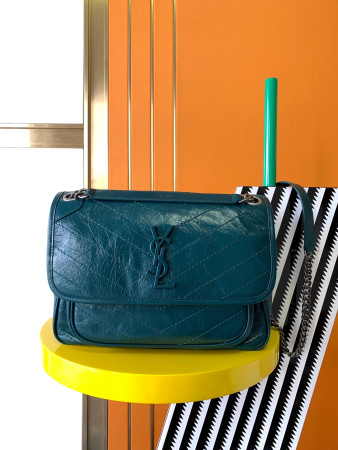 Y*L NIKI MEDIUM IN VINTAGE LEATHER 11 X 7.8 X 3.3 INCHES