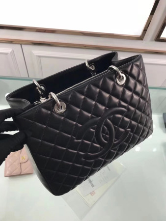 Ch*el GST lambskin leather silver hardware