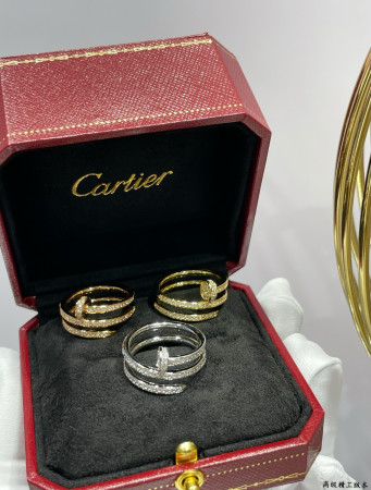 Ca*t*er Three-ring full diamond nail ring