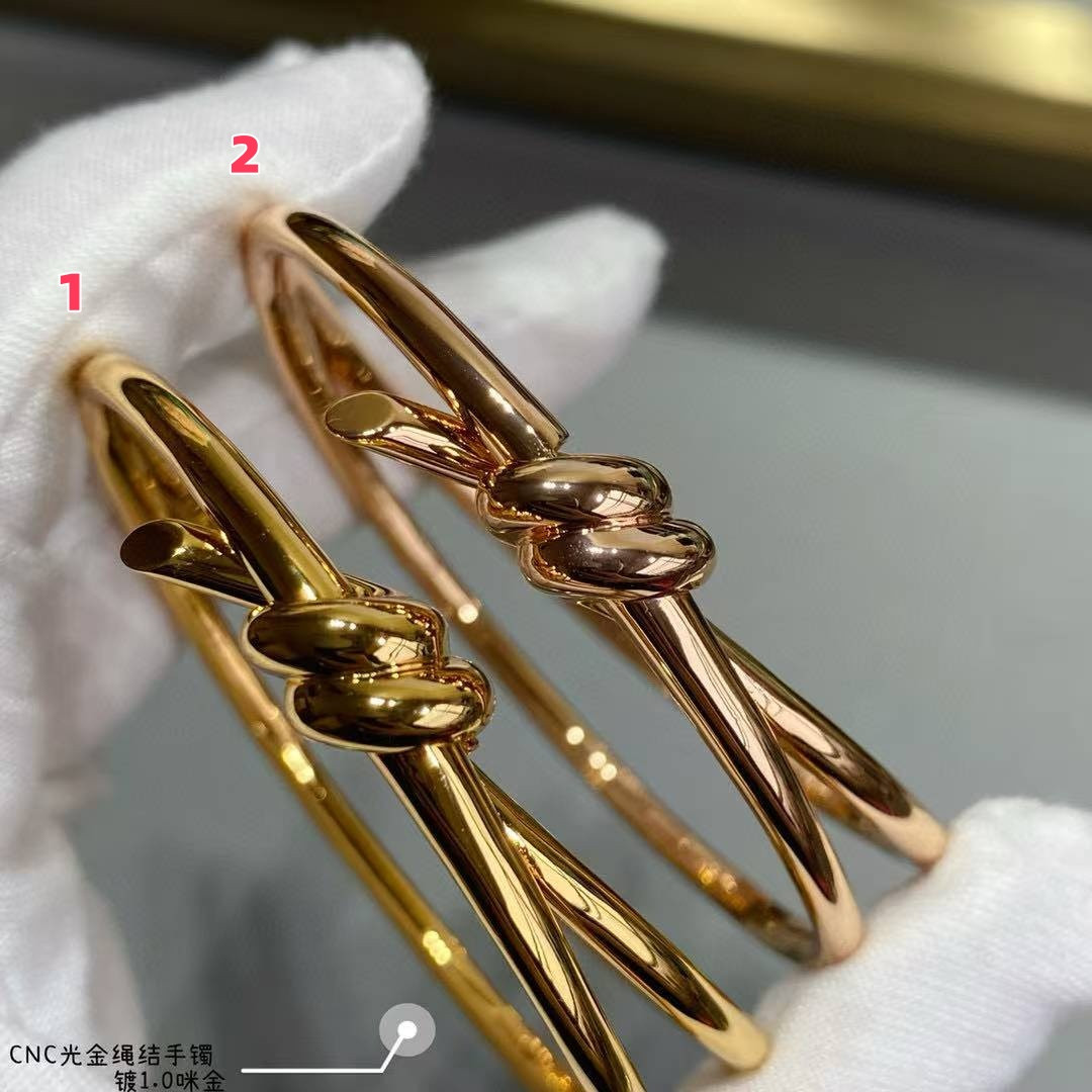 T*f*ny & Co. Knot Double Row Hinged Bracelet
