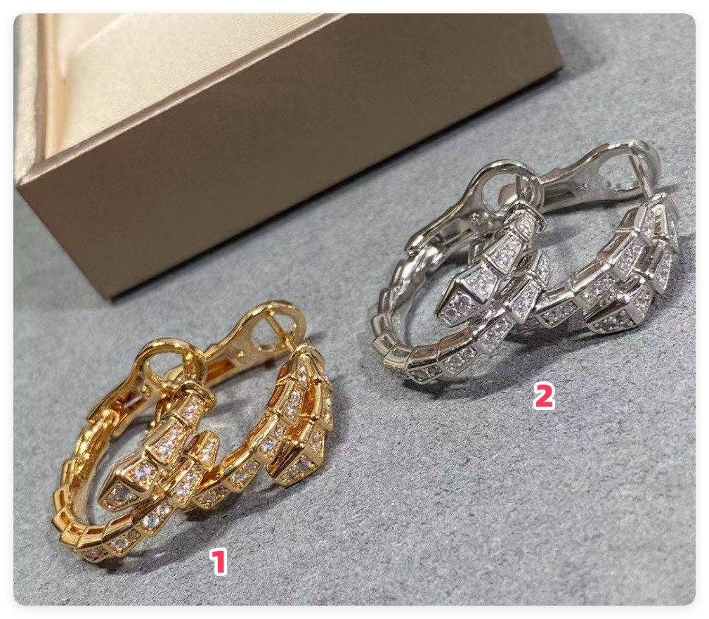 B*l*ai Full-diamond snake Earrings