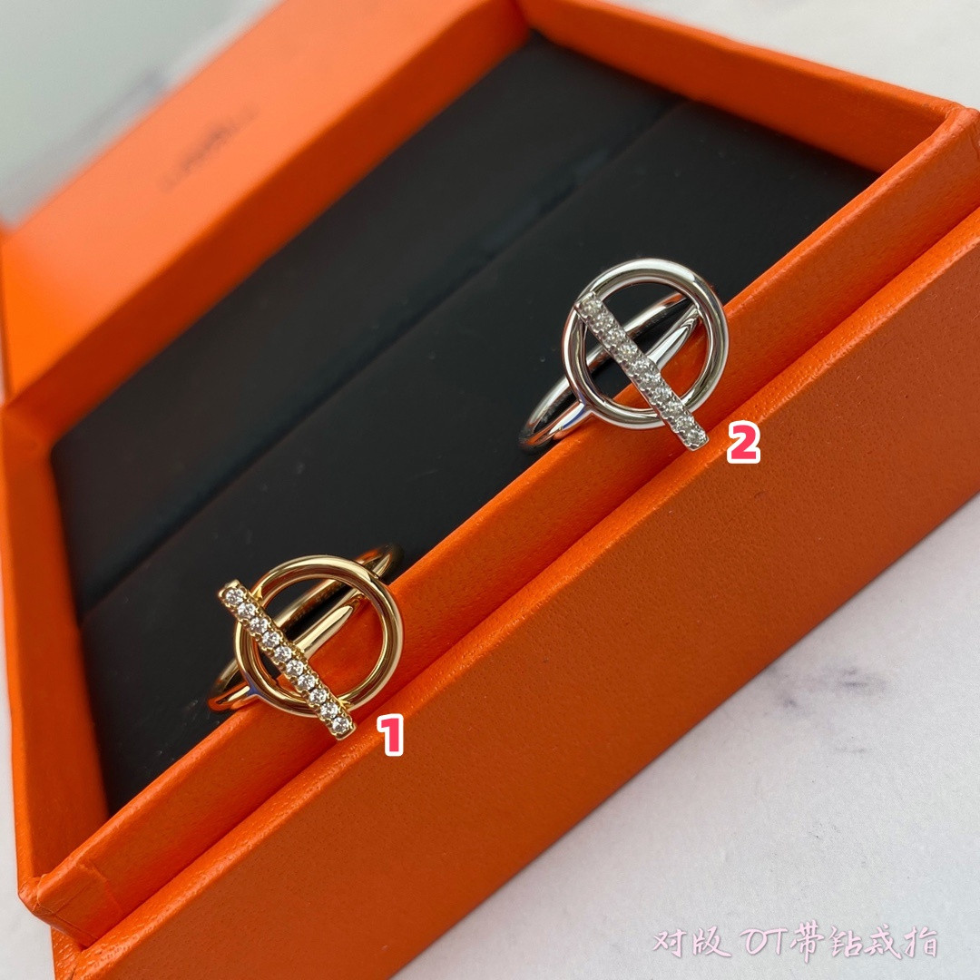 Hermès OT Half Diamond Ring