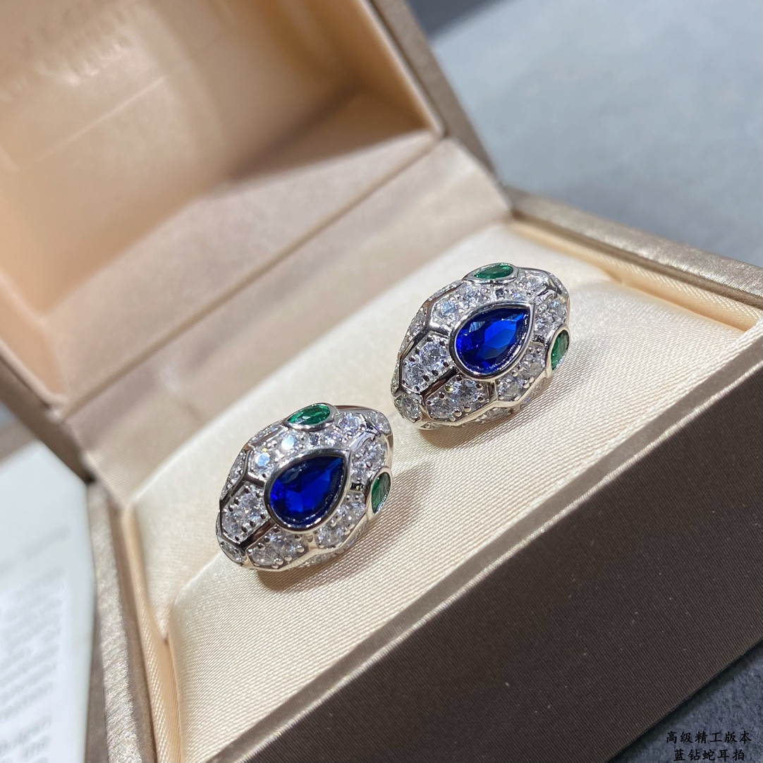 B*l*ai Sapphire Snake Earrings