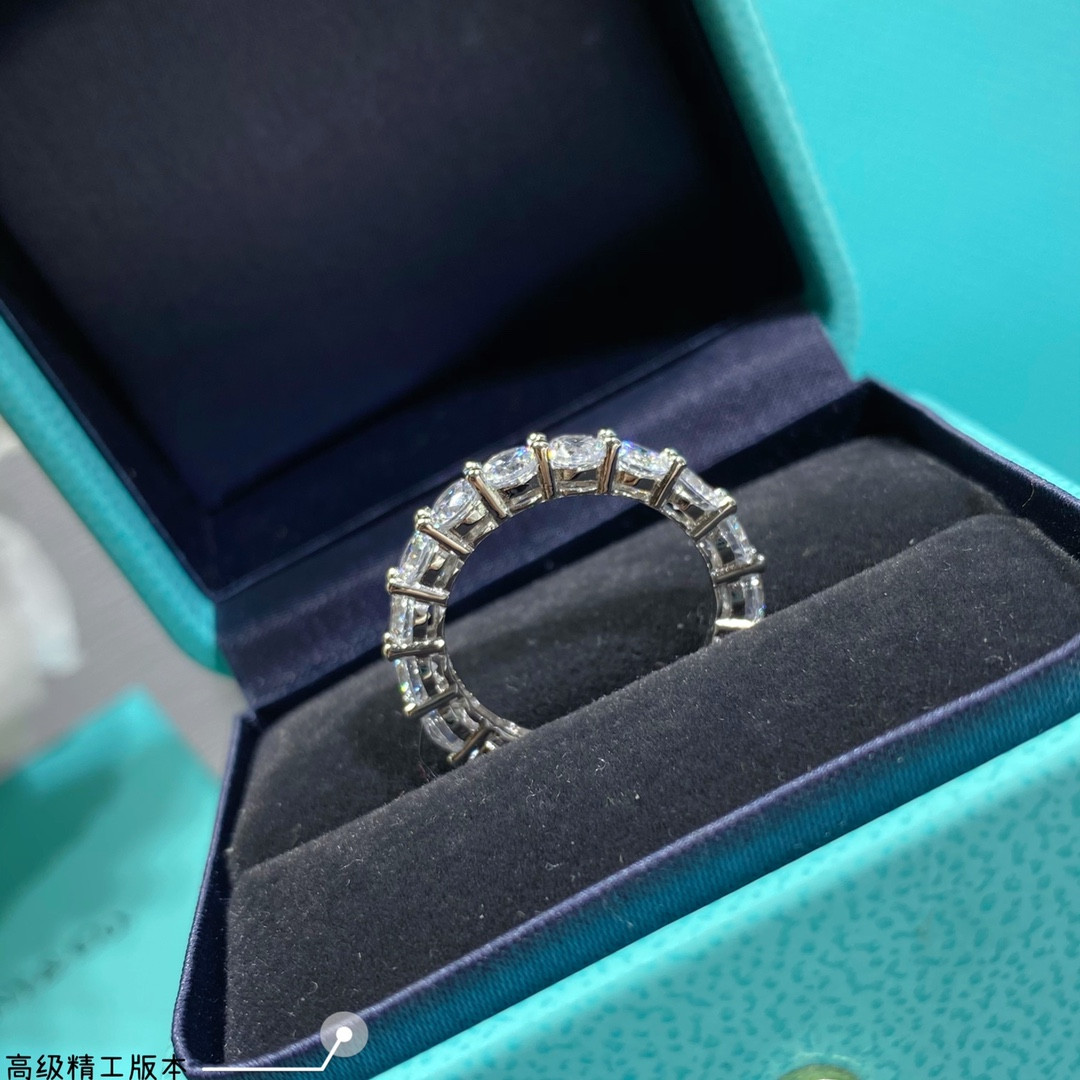 T*f*ny & Co. Wide Diamond-Eternity Band Ring Ag925