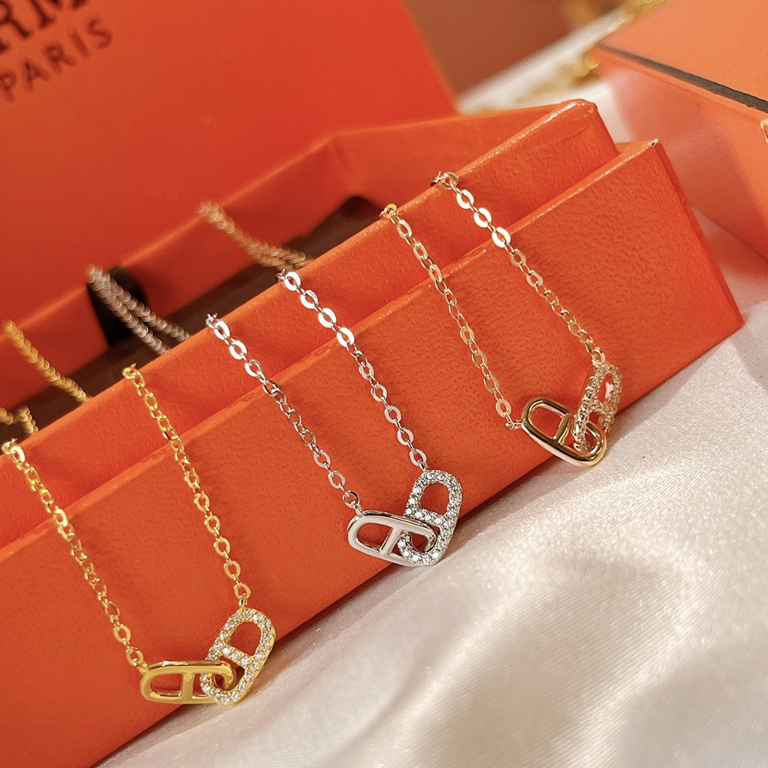 Hermès Pig nose double-ring Necklace