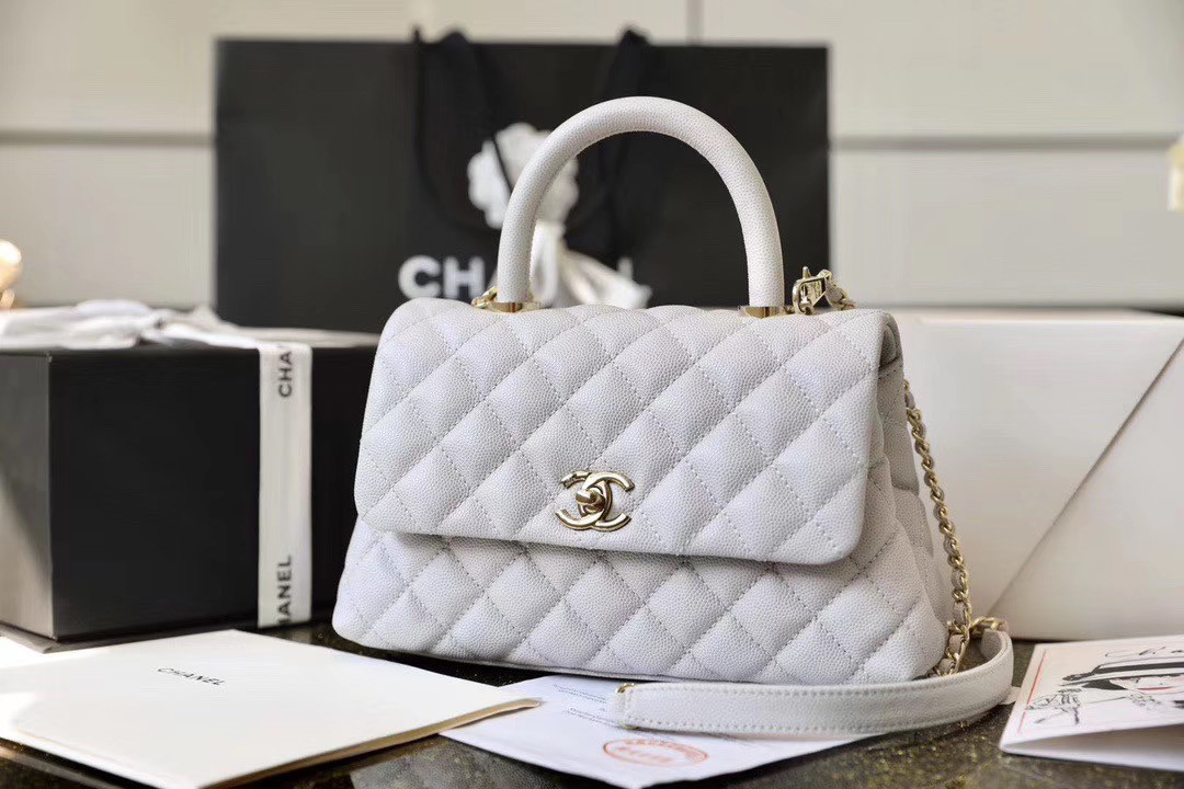 Ch*el Small coco handle bag