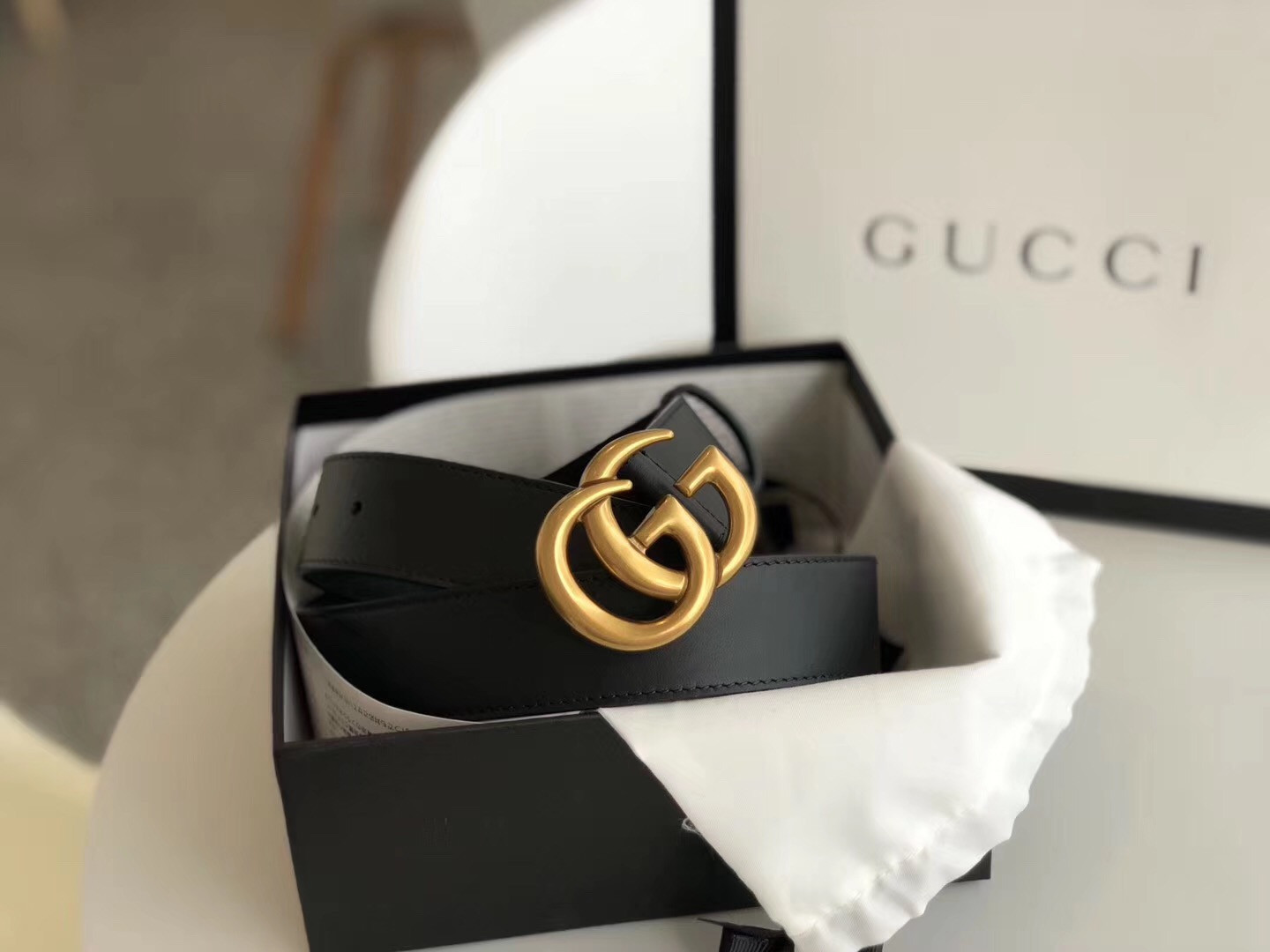 G*u*i GG buckle belt for women