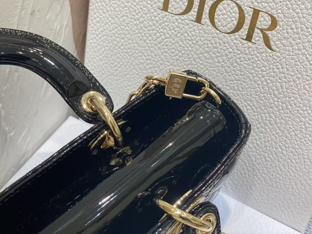 D*0r SMALL LADY D-JOY BAG BLACK  22x6x12cm