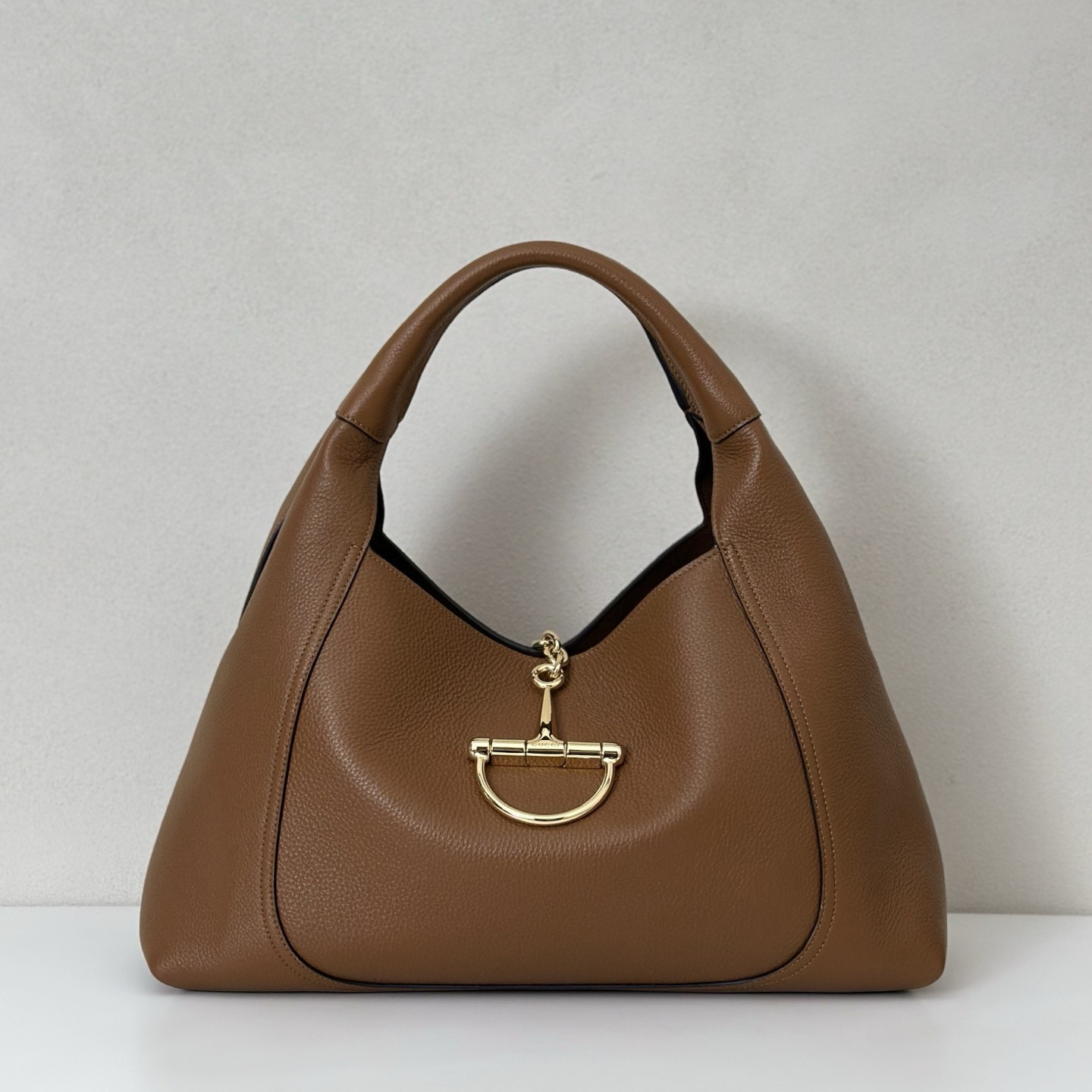 G*u*i Softbit Maxi Shoulder Bag Brown Leather 46x26x16cm