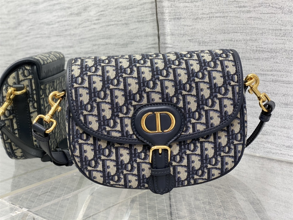 MEDIUM D*0r BOBBY BAG Blue D*0r Oblique Jacquard