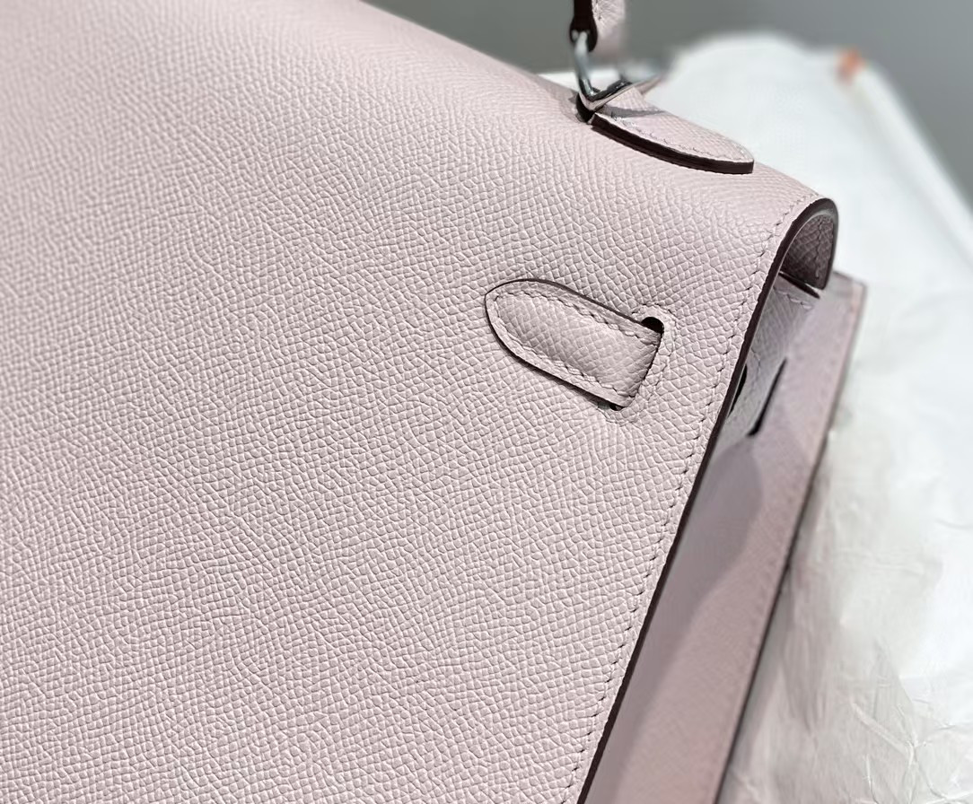 HERMÈS Kelly Silver-tone Hardware 25