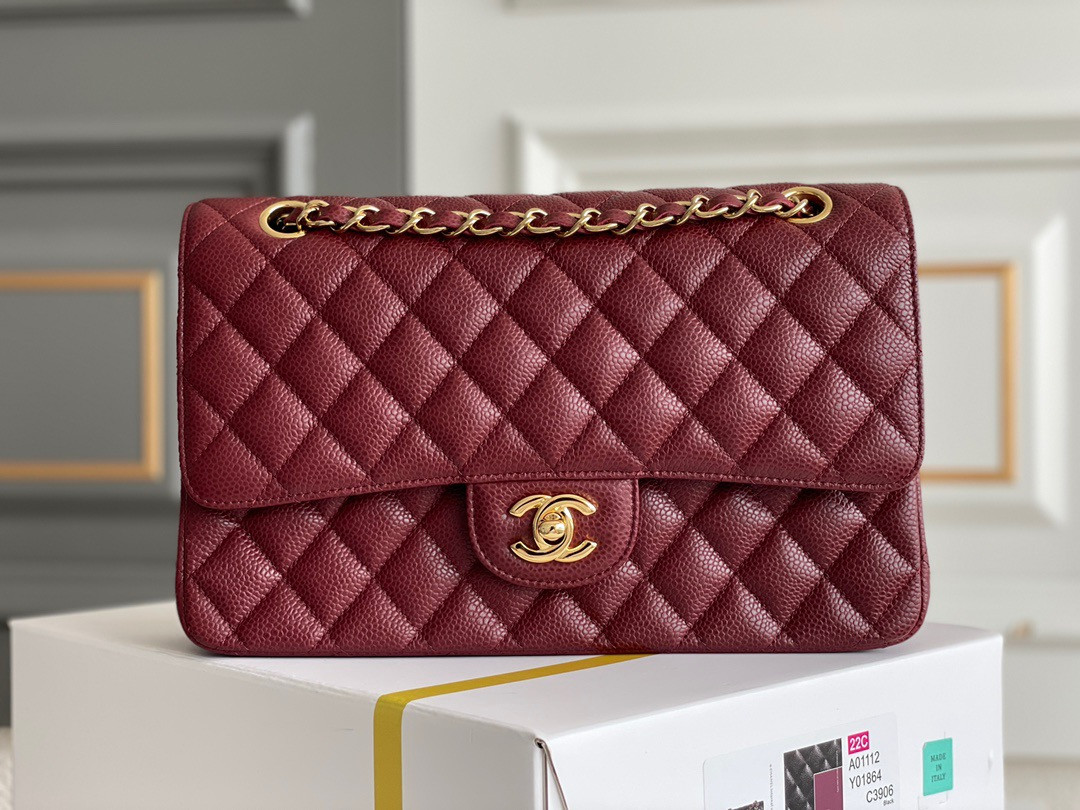 Ch*el CLASSIC HANDBAG 15.5 × 25.5 × 6.5 cm