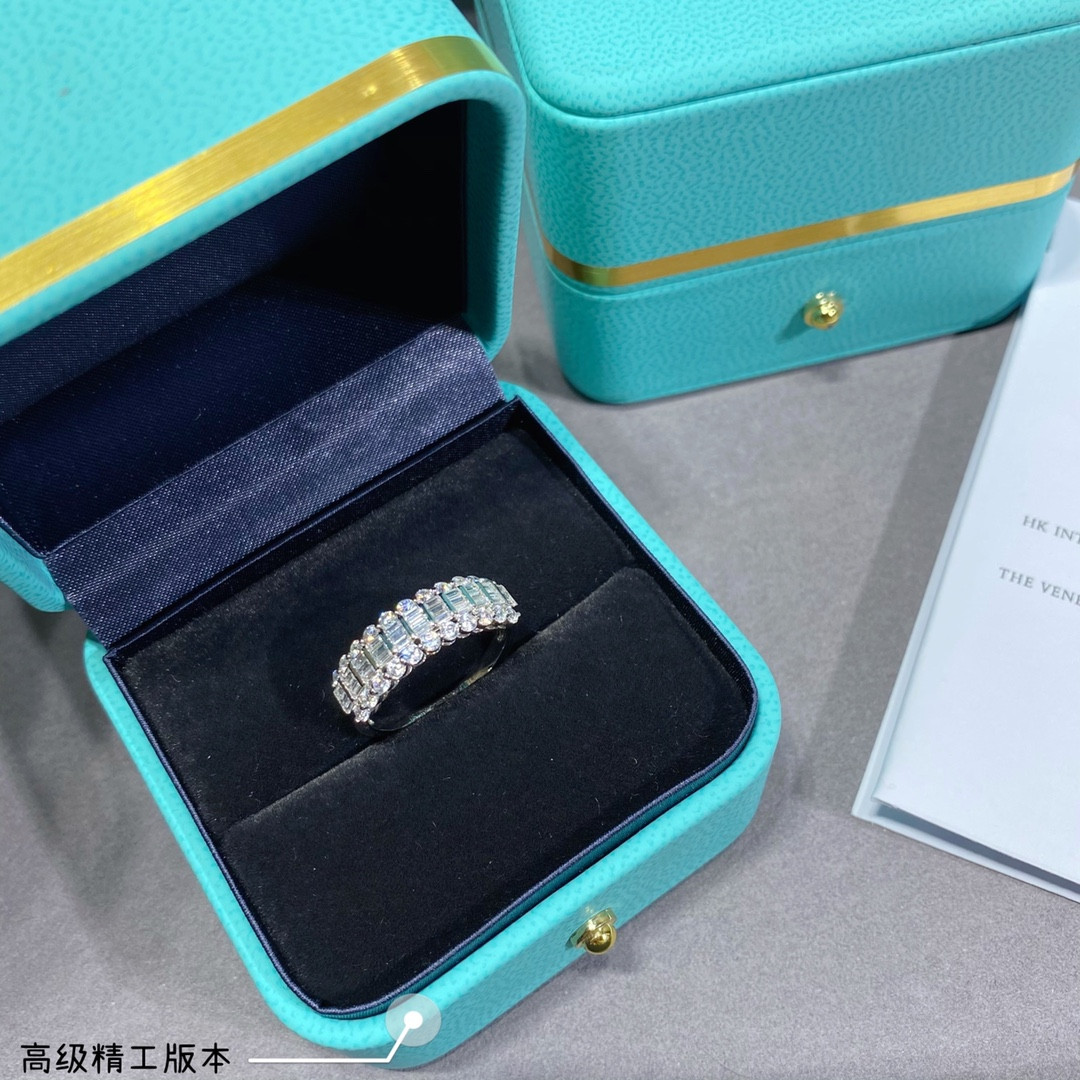 T*f*ny & Co. Triple-Row Diamond Eternity Ring Ag925