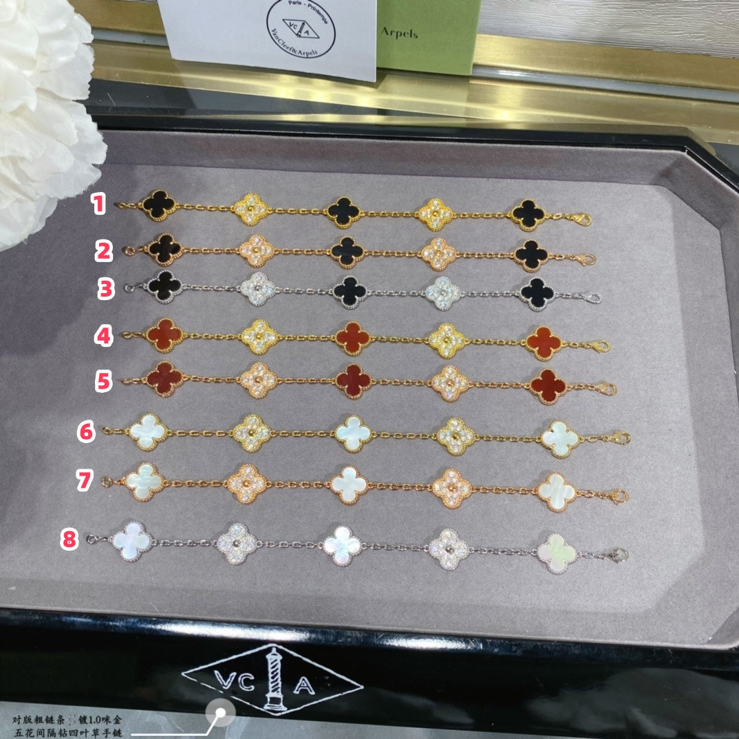 V*N CL*F & Arpels interval diamond five-flower four-leaf clover Bracelet