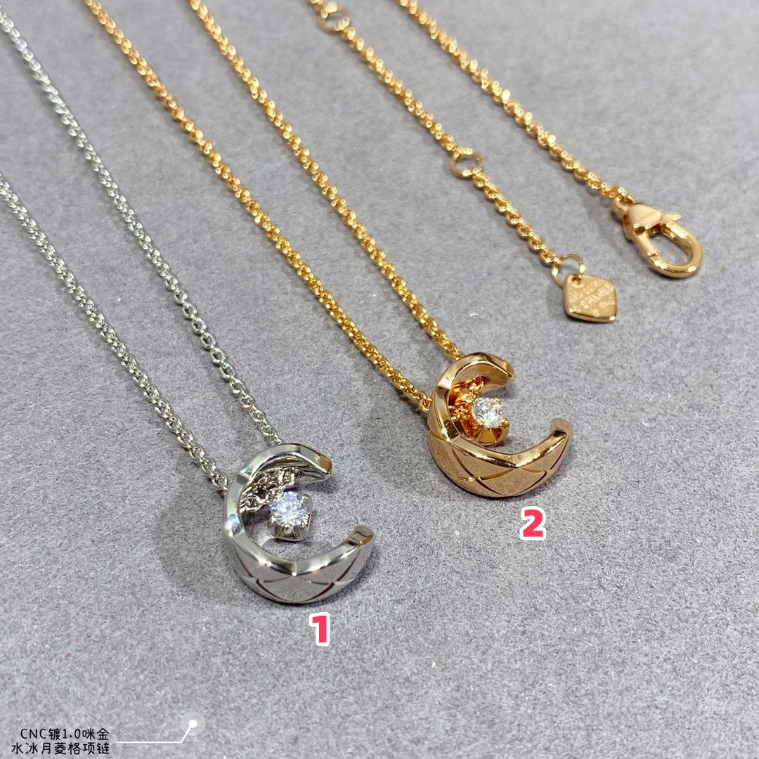 Ch*el Carved diamond-shaped Sailor Moon Necklace