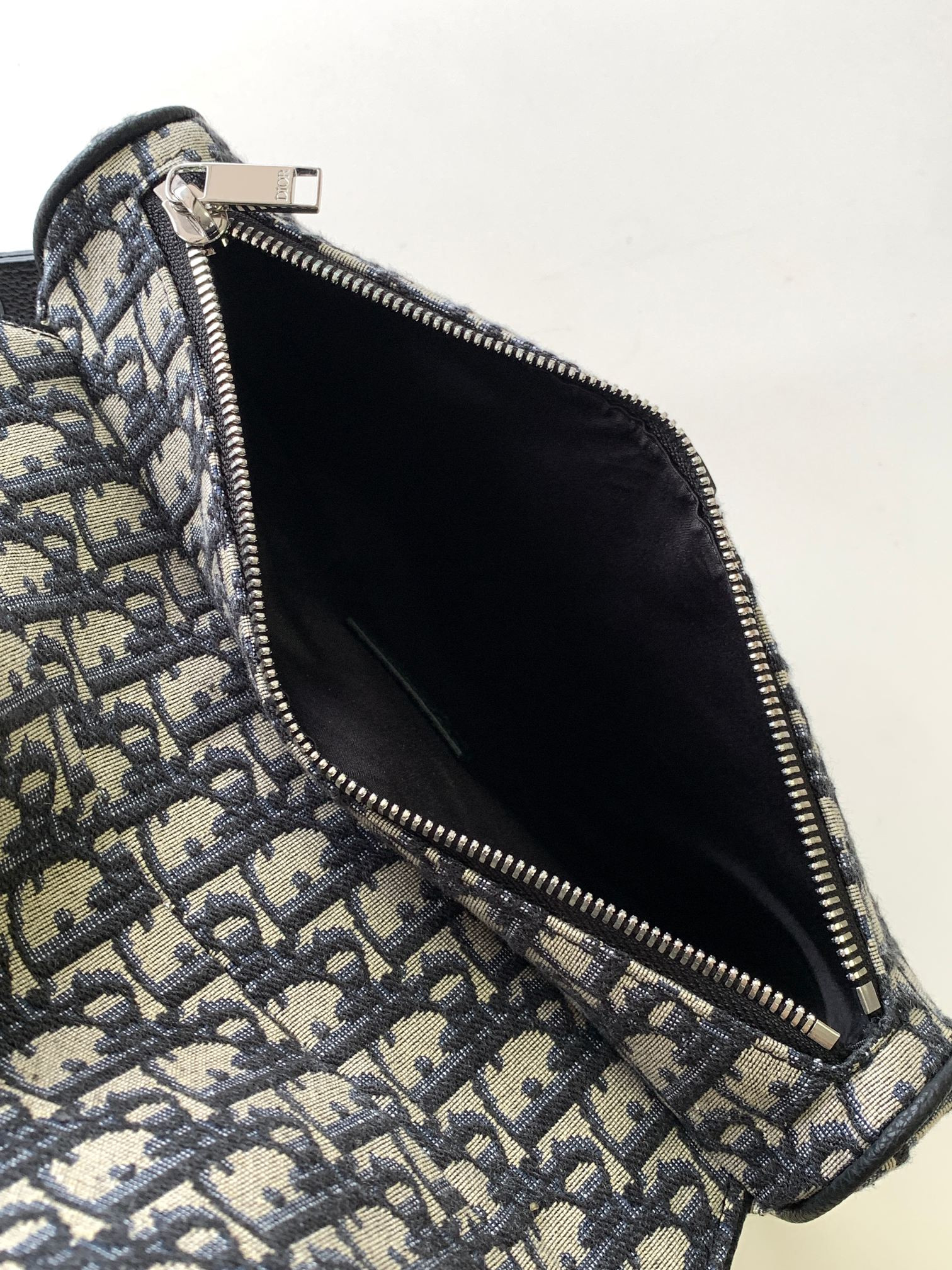 D*0r Saddle Bag Beige and Black D*0r Oblique Jacquard 26 x 19 x 4.5 cm