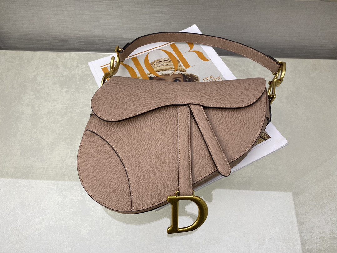D*0r Saddle Bag Warm Taupe Grained Calfskin 25.5x20x6.5cm