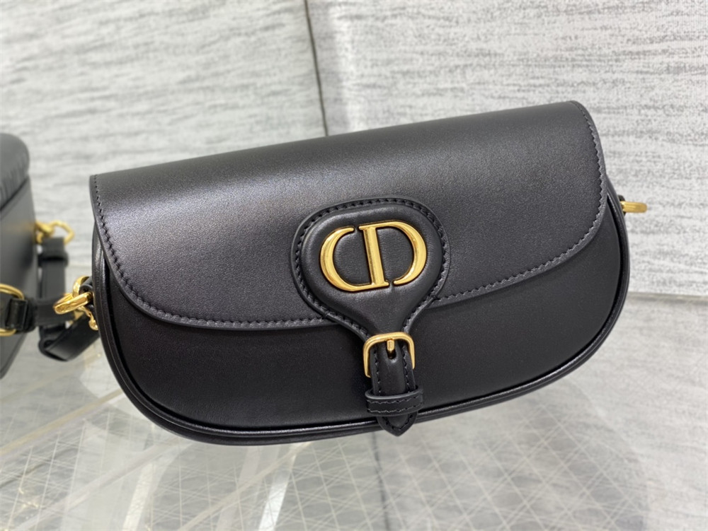 D*0r BOBBY EAST-WEST BAG Latte Box Calfskin black