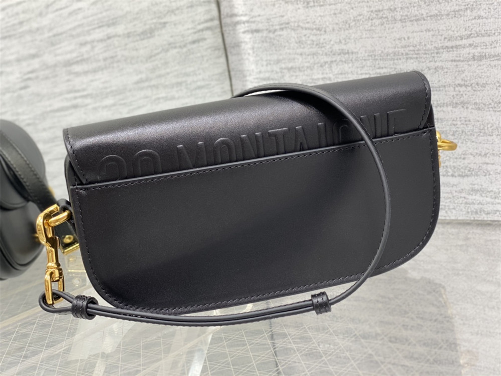 D*0r BOBBY EAST-WEST BAG Latte Box Calfskin black