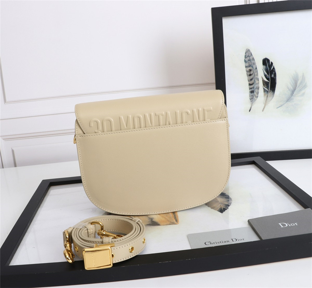 MEDIUM D*0r BOBBY BAG Beige Box Calfskin