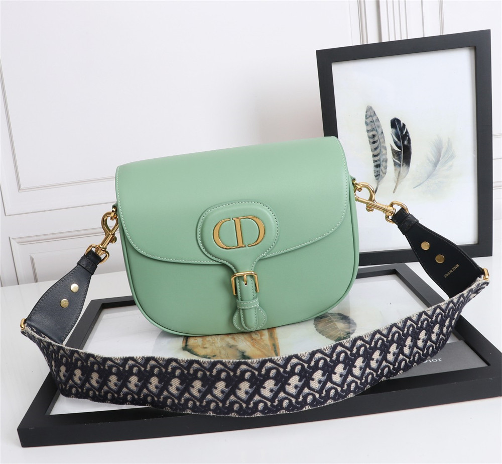 LARGE D*0r BOBBY BAG Green Box Calfskin