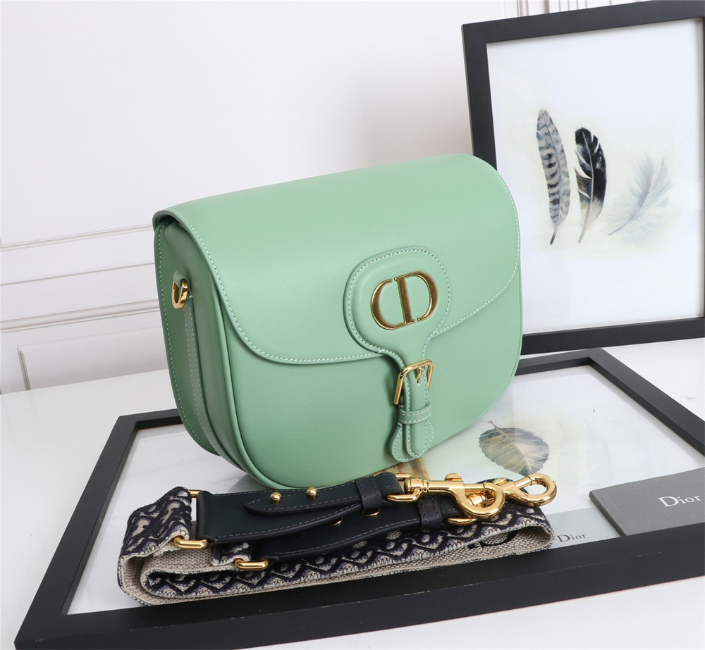 LARGE D*0r BOBBY BAG Green Box Calfskin