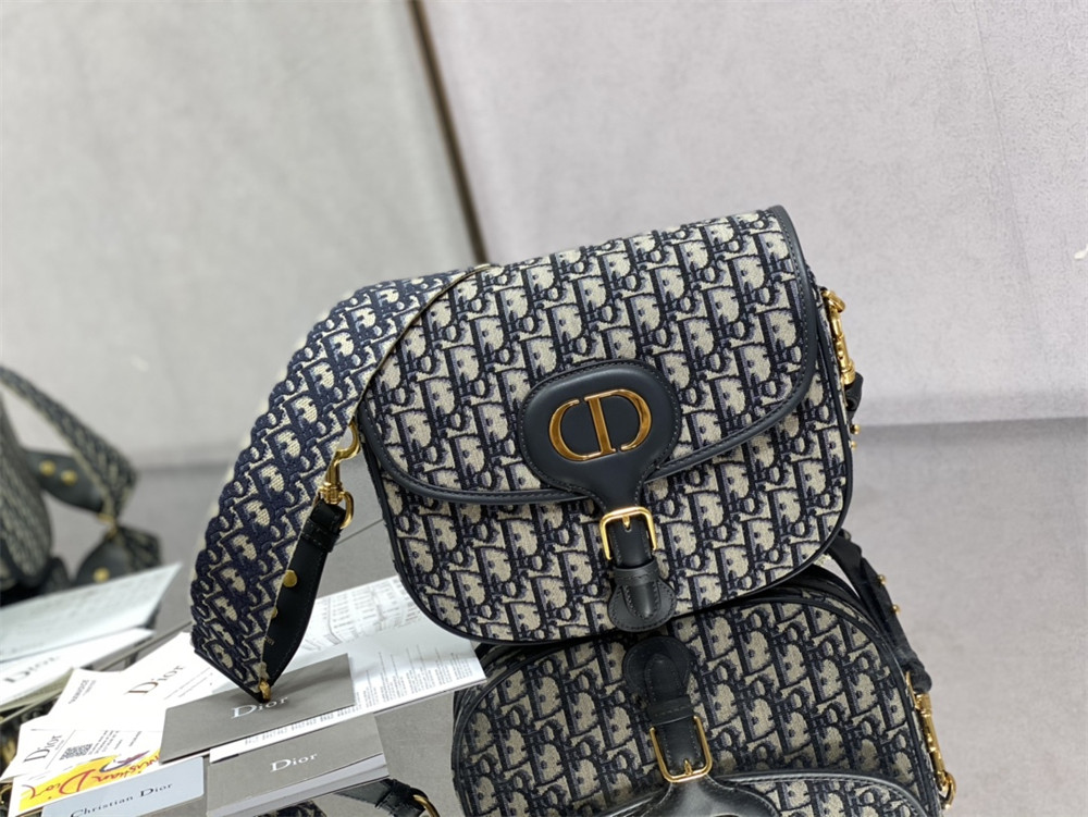 LARGE D*0r BOBBY BAG Blue D*0r Oblique Jacquard