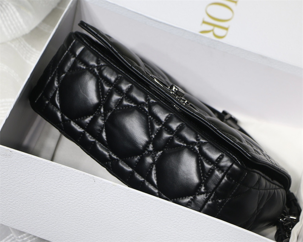 MEDIUM D*0r CARO BAG S*pple Cannage Calfskin 25.5 x 15.5 x 8 cm