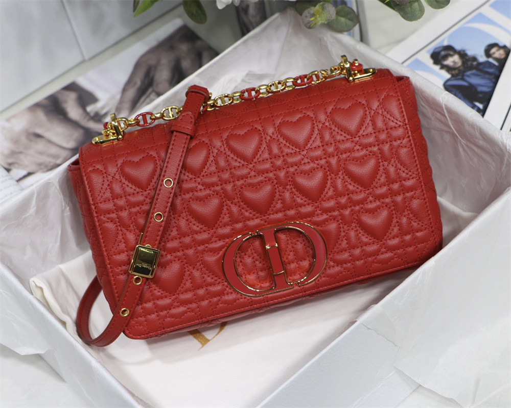 MEDIUM D*0r CARO BAG amour red 25.5 x 15.5 x 8 cm