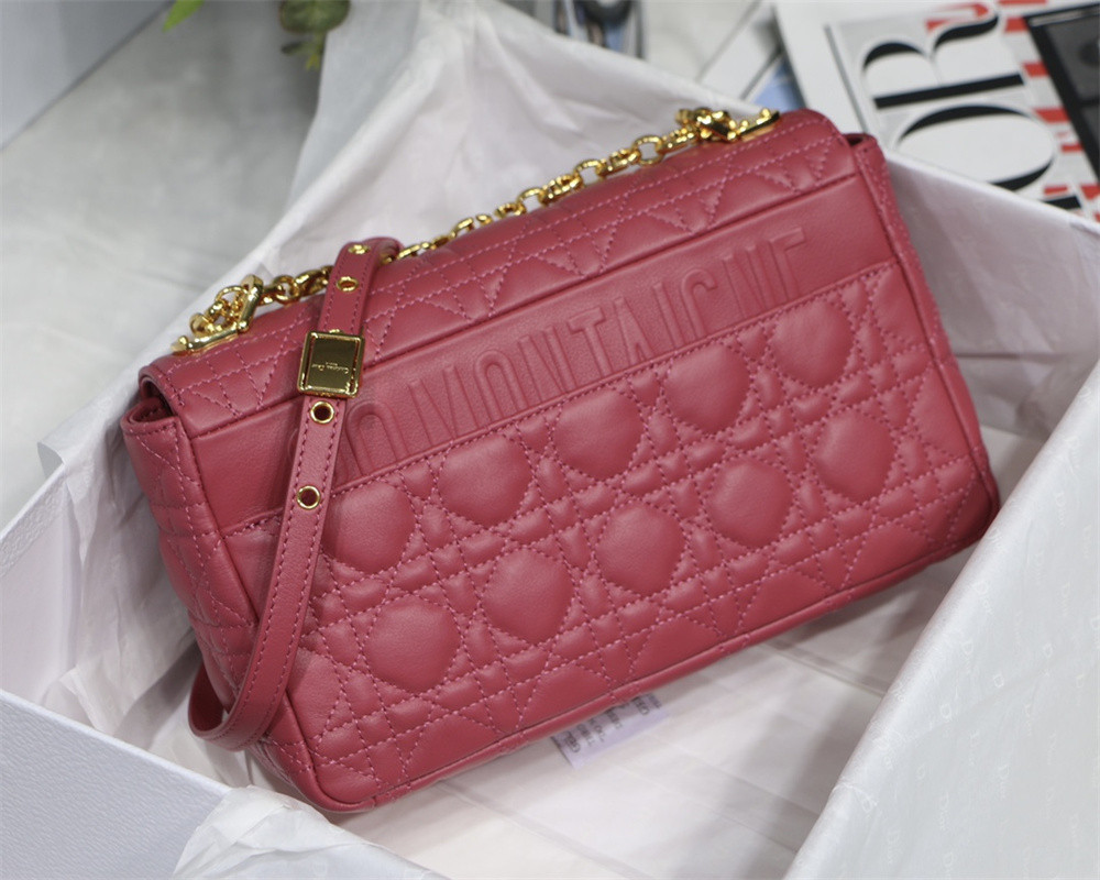 MEDIUM D*0r CARO BAG S*pple Cannage Calfskin 25.5 x 15.5 x 8 cm