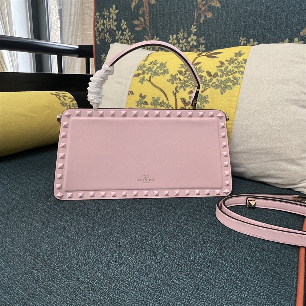 va*t*no GARAVANI ROCKSTUD23 smooth calfskin handbag Pink