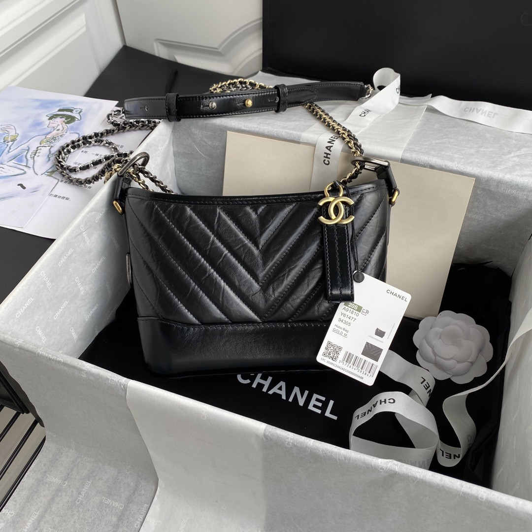 Ch*el Gabrielle SMALL BLACK 20 x 15 x 8cm