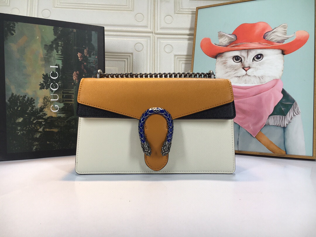 G*u*i DIONYSUS SMALL SHOULDER BAG WHITE 11"Wx7"Hx3.5"D