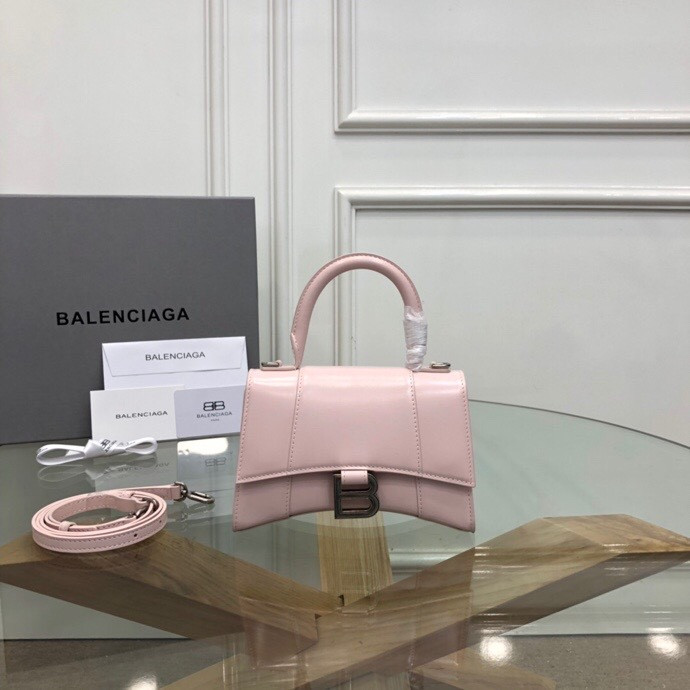 Ba*len*cia*ga WOMEN'S HOURGLASS MINI HANDBAG BOX IN LIGHT PINK L7.4 x H5.1 x W3.1 inch
