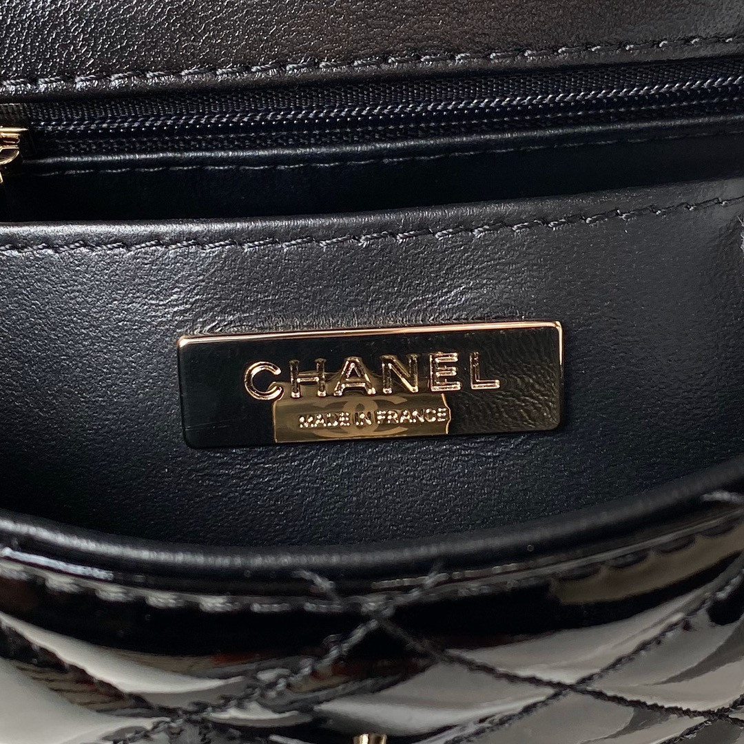 Ch*el MINI FLAP BAG & STAR COIN PURSE BLACK  5.9 × 7.8 × 2.5 in