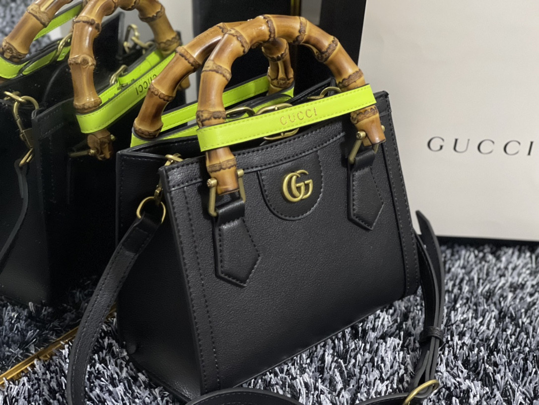 G*u*i DIANA MINI TOTE BAG Black 20W x 16H x 10D CM