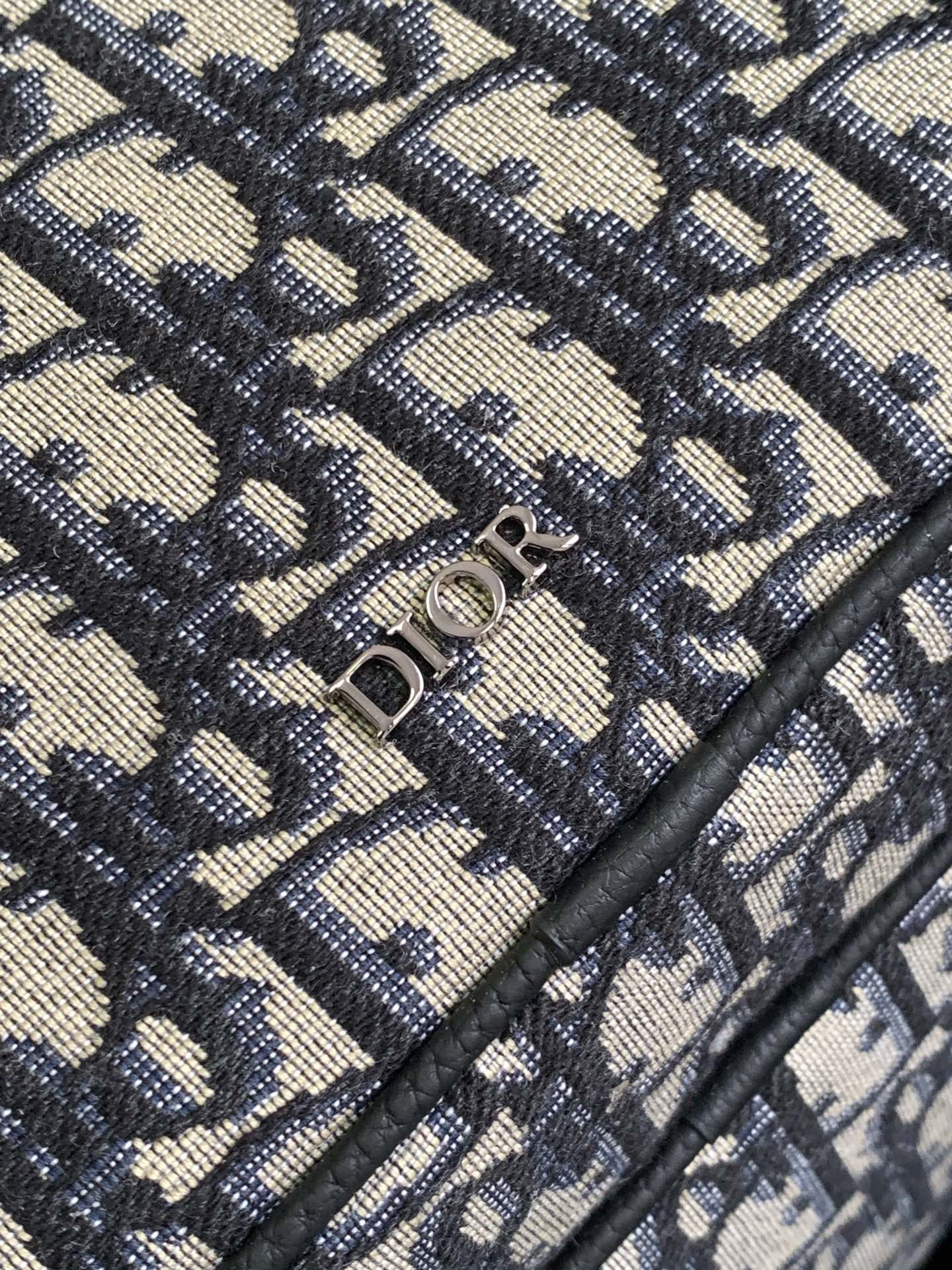 D*0r Safari Backpack  Beige and Black D*0r Oblique Jacquard 11 x 16 x 5.5 inches