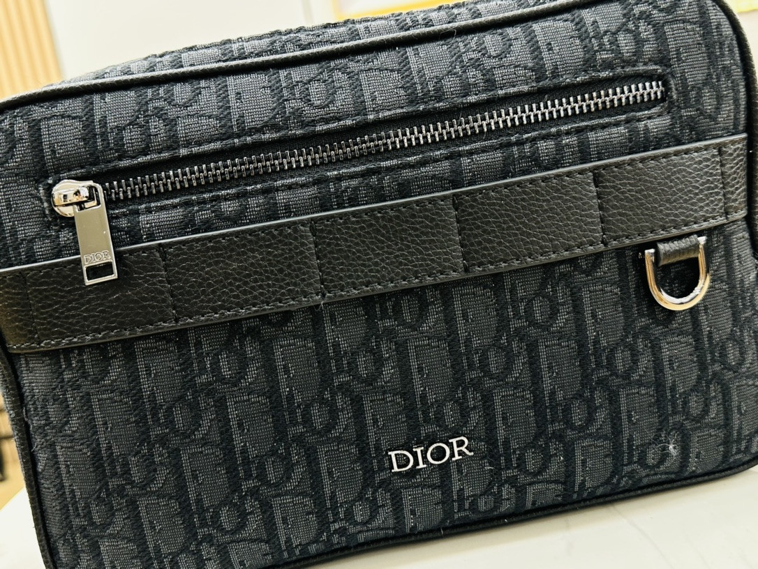 D*0r Maxi Safari Bag with Strap Blue D*0r Oblique Jacquard 10 x 6.5 x 3 inches