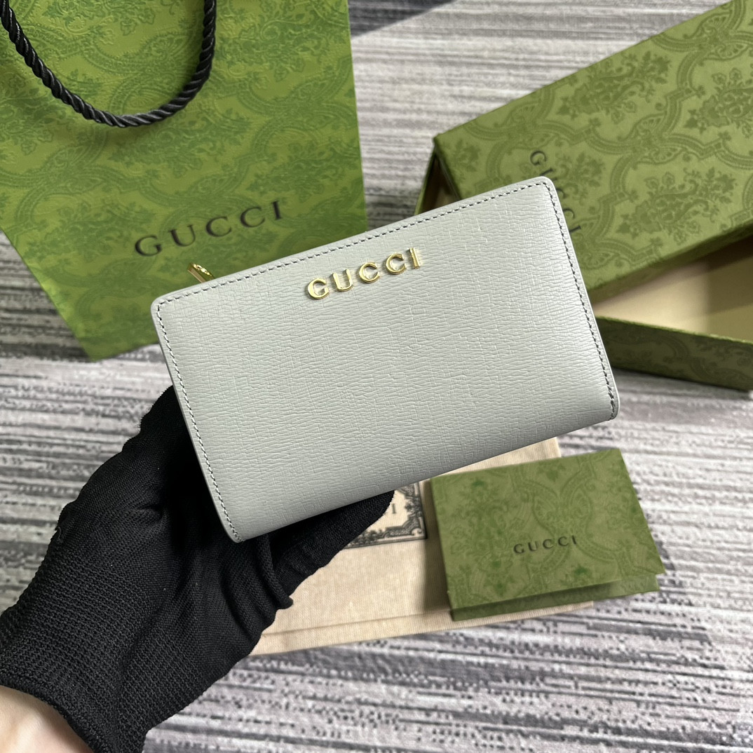 G*u*i Script Zip-Around Wallet gray 14 x 18.5 x 3cm