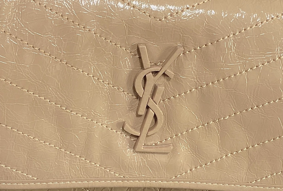 Y*L NIKI MEDIUM IN VINTAGE LEATHER DARK BEIGE 11 X 7.8 X 3.3 INCHES