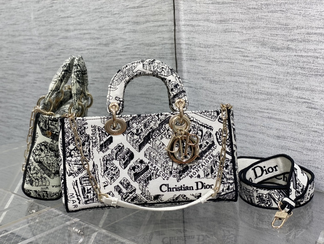 D*0r Lady D-Joy bag medium black white 26 x 13.5 x 5 cm