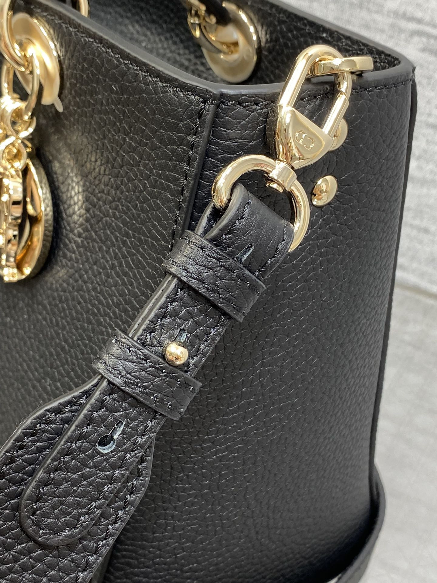 Medium Lady D-Sire My ABCD*0r Bag  Black Bull Leather 12 x 8 x 5 inches