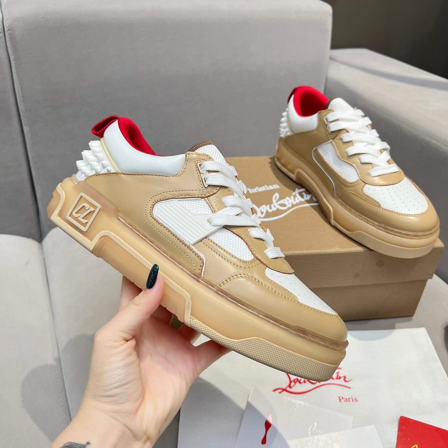 UA Ch**an Louboutin 2024 [New]ASTROLOUBI Unisex Thick-Soled Sneakers