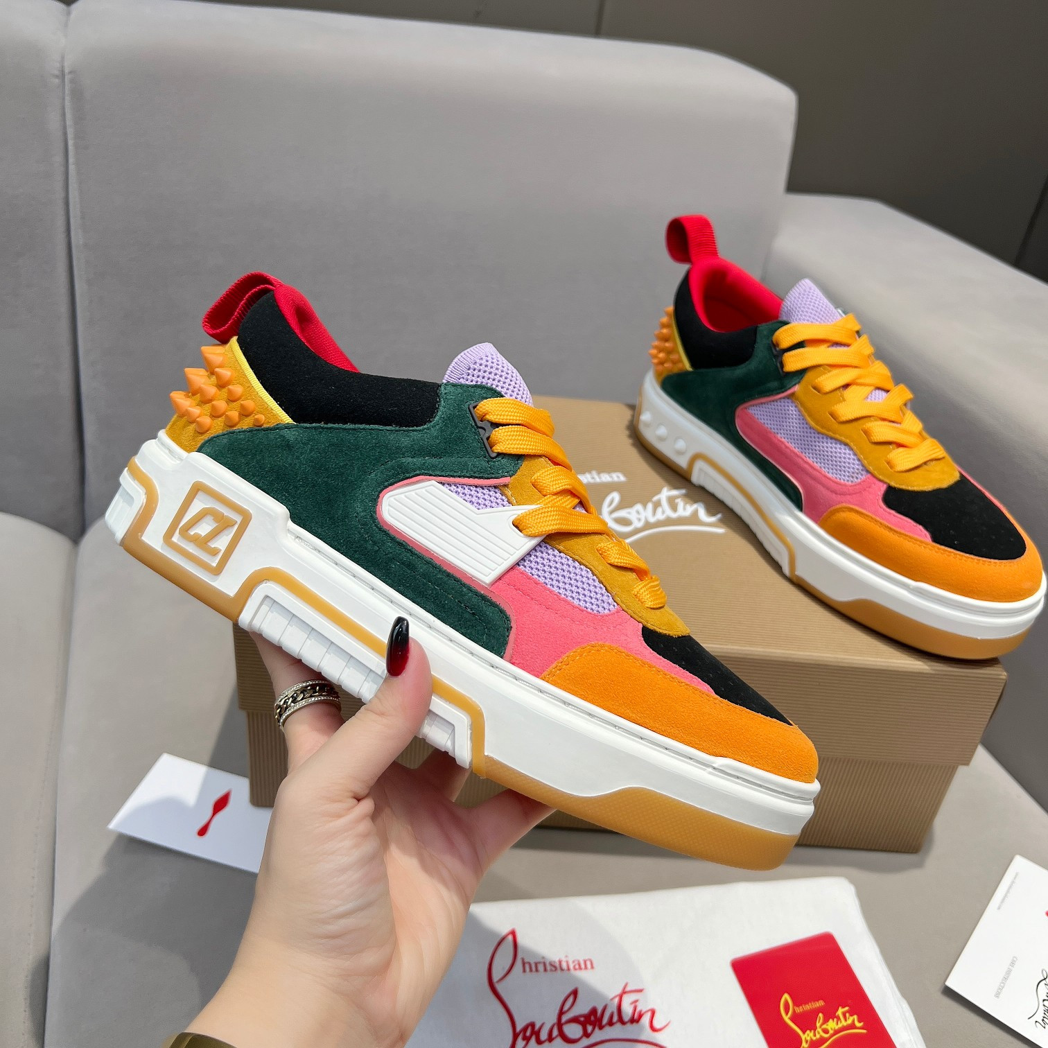 UA Ch**an Louboutin 2024 [New]ASTROLOUBI Unisex Thick-Soled Sneakers