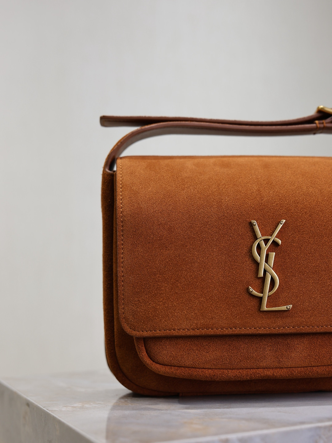 Y*L NIKI satchel in suede 21.5x16x9cm